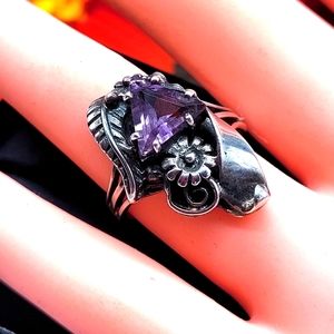 🌸Unique, amethyst sterling 925 silver custom ring